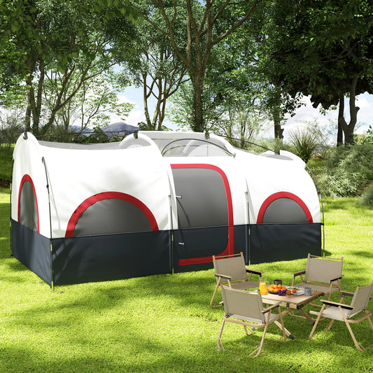 Tente Tunnel 4-6 Personnes 2 Chambres Imperméable — CampNest Outsunny Family