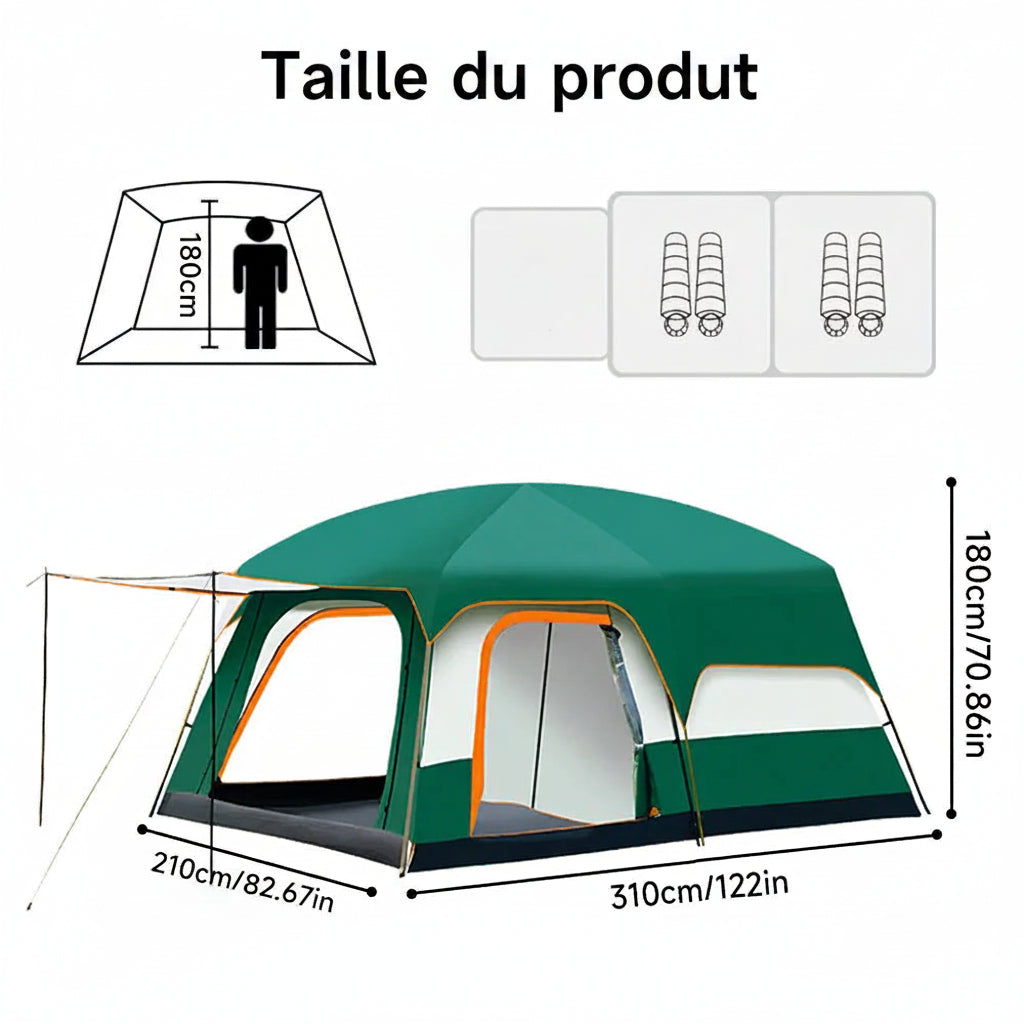 Tente Familiale 3-4 Personnes Vestibule Avant — CampNest HGTUGO