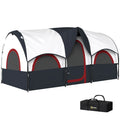 Outsunny Tunnel-Type Family Camping Tent for 4-6 People Gray White