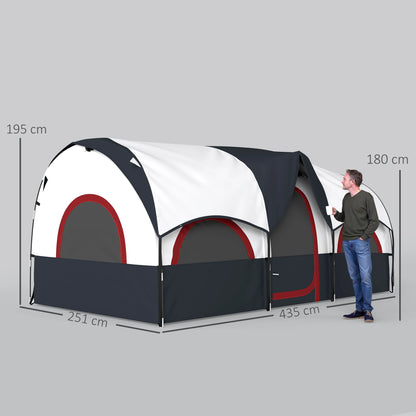 Tente Tunnel 4-6 Personnes 2 Chambres Imperméable — CampNest Outsunny Family