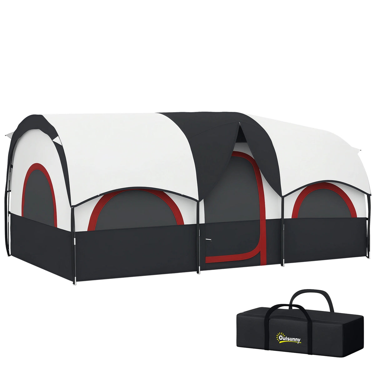 Tente Tunnel 4-6 Personnes 2 Chambres Imperméable — CampNest Outsunny Family