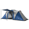 Outsunny Double layer Camping Tent family Tunnel 4-5 people 2 bedrooms and stay for 12 people blue