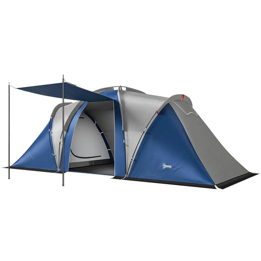 Tente Tunnel Familiale 4-5 Personnes 2 Chambres — CampNest Outsunny Expedition